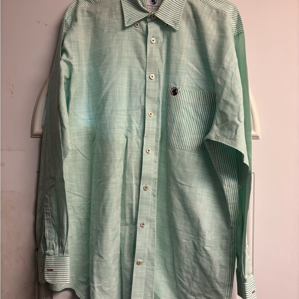 Southern Proper Mint Green Button Down Shirt